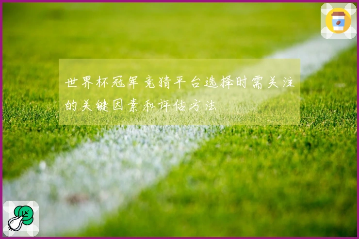 世界杯冠军竞猜平台选择时需关注的关键因素和评估方法